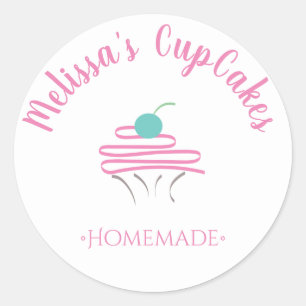 CupCake Logo Whisk hausgemachte Bäckerei Runder Aufkleber