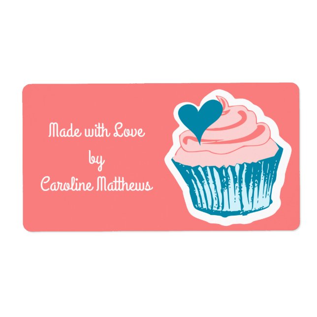 Cupcake Love texte personnalisé étiquettes (Devant)