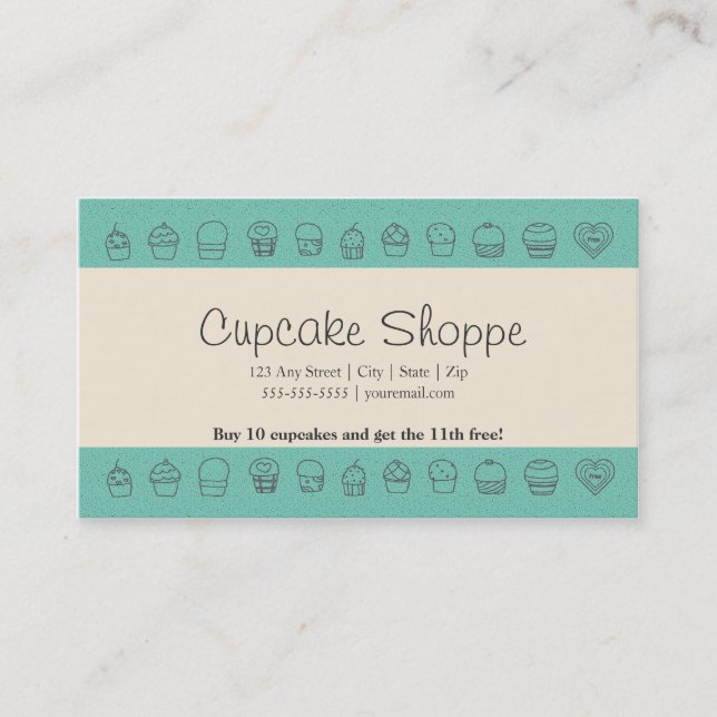 Cupcake Loyalty Visitenkarte Treuekarte (Vorderseite)