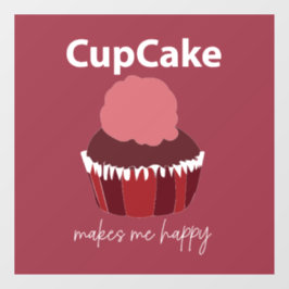 Cupcake macht mich glücklich Restaurant Fensteraufkleber