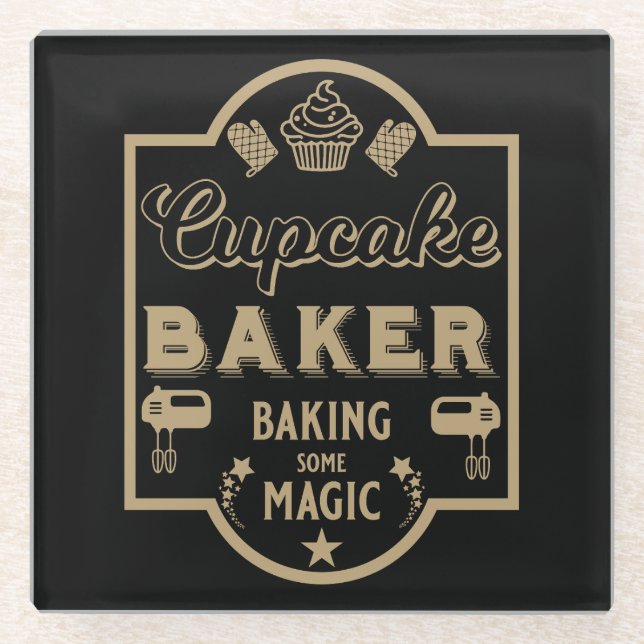 Cupcake Master Baker Glasuntersetzer (Vorderseite)