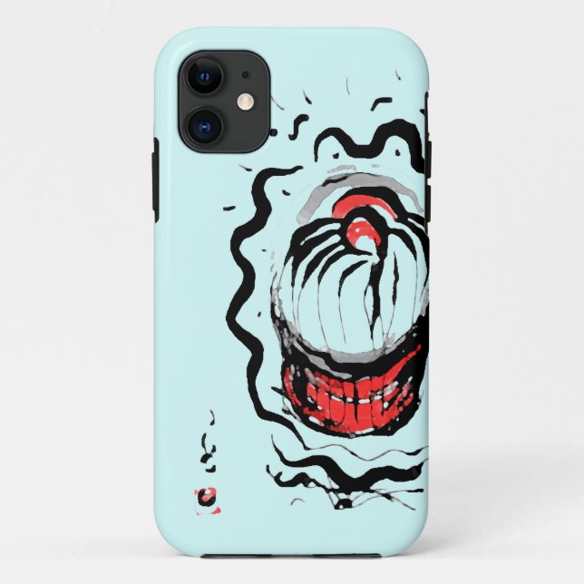 Cupcake mit Cherry auf einem blauen Gehäuse Case-Mate iPhone Hülle (Rückseite)