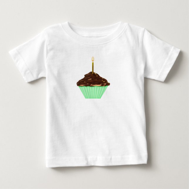 Cupcake mit einem Kerzen-Shirt Baby T-shirt (Vorderseite)
