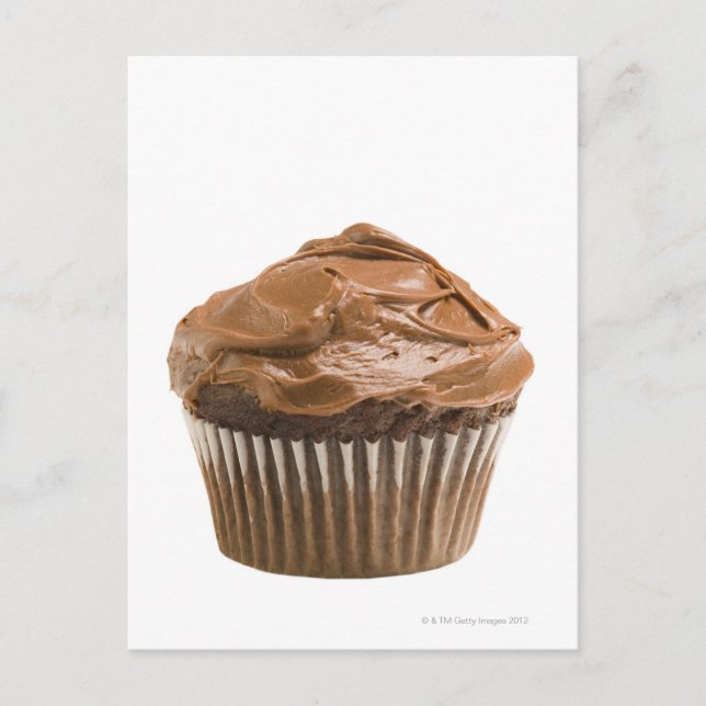 Cupcake mit Schokoladenverzierung, Studio-Aufnahme Postkarte (Vorderseite)