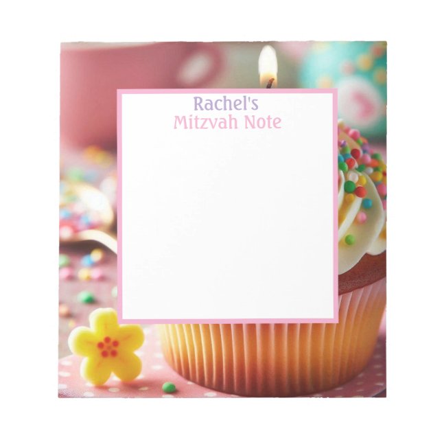 Cupcake Mitzwa Notizbuch für Mädchen Notizblock (Vorderseite)