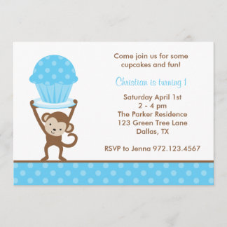 Cupcake Monkey Einladungen zum Geburtstag