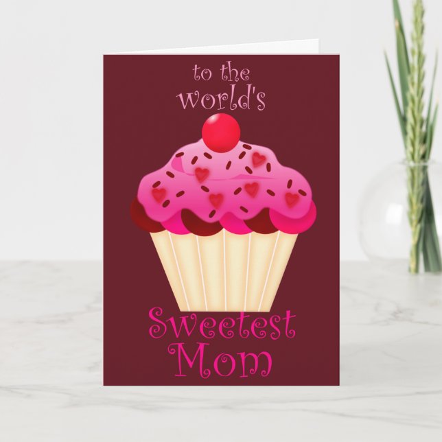 Cupcake Mothers Day Card der süßesten Mama der Wel Karte (Vorderseite)