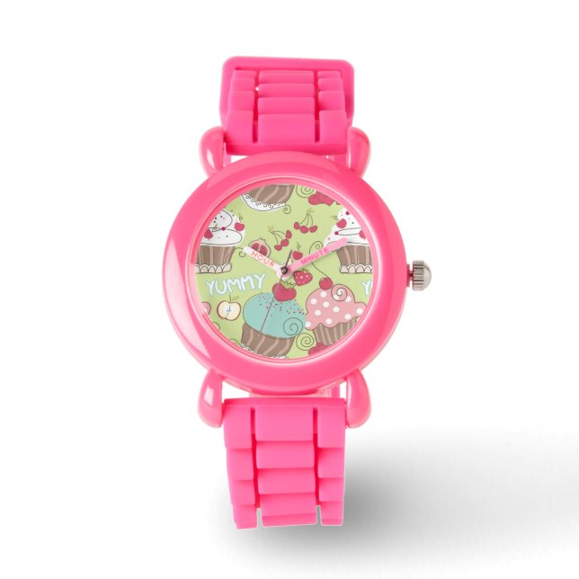 Cupcake-Muster Armbanduhr (Vorderseite)