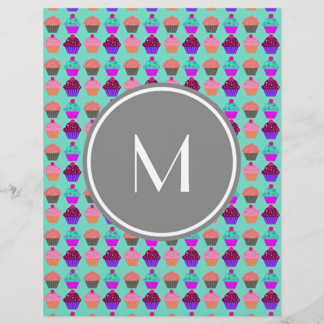 Cupcake Muster Custom Monogram (Vorderseite)