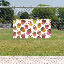 Cupcake Muster, Muffin Muster, Schokolade, Herz Banner