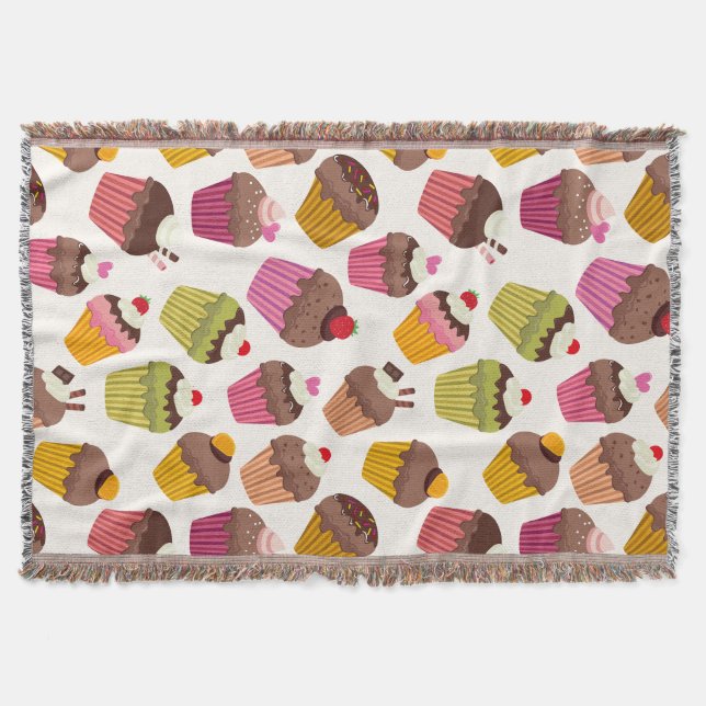 Cupcake Muster, Muffin Muster, Schokolade, Herz Decke (Vorderseite)