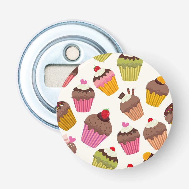 Cupcake Muster, Muffin Muster, Schokolade, Herz Flaschenöffner (Vorderseite)