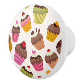 Cupcake Muster, Muffin Muster, Schokolade, Herz Keramikknauf