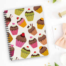 Cupcake Muster, Muffin Muster, Schokolade, Herz Notizbuch
