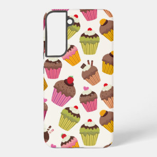 Cupcake Muster, Muffin Muster, Schokolade, Herz Samsung Galaxy Hülle