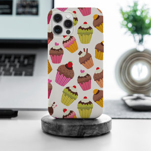 Cupcake-Muster, Muffin-Muster, Schokolade, Herzen iPhone 15 Pro Max Hülle