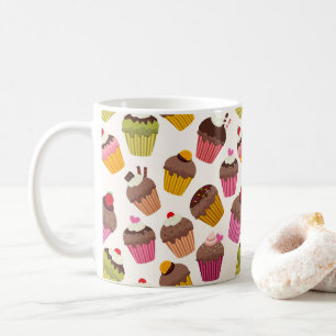 Cupcake-Muster, Muffin-Muster, Schokolade, Herzen Kaffeetasse