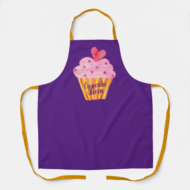 Cupcake NAME Backen benutzerdefinierte Schürze Aqu (Vorderseite)