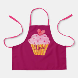 Cupcake NAME Backen Schürze Aquarell Vintag
