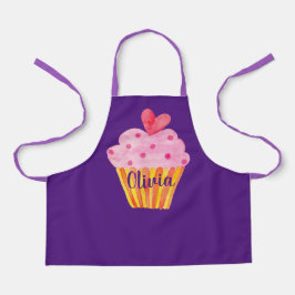 Cupcake NAME Backen Schürze lila Wasserfarbe