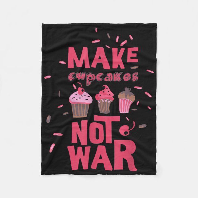 Cupcake nicht Krieg Fleecedecke (Vorderseite)