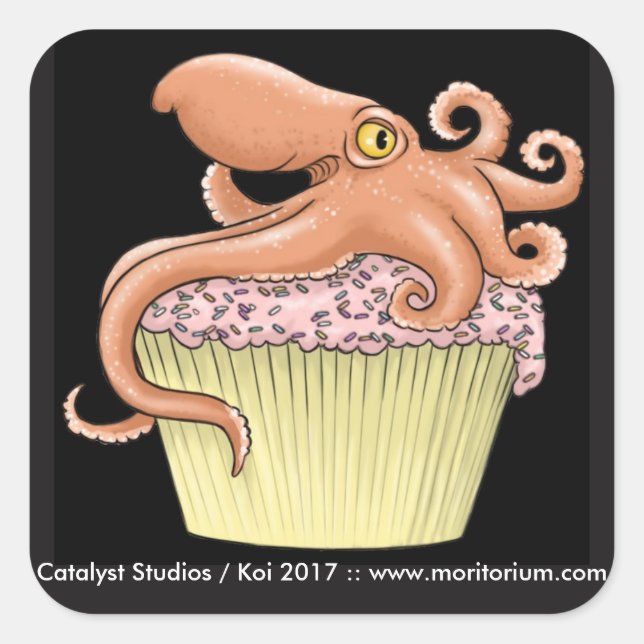 Cupcake Octopus Stickers (Vorderseite)