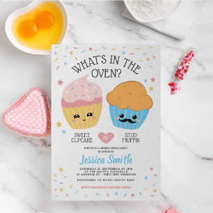 Cupcake oder Stud Muffin Gender Reveal Party Einladung