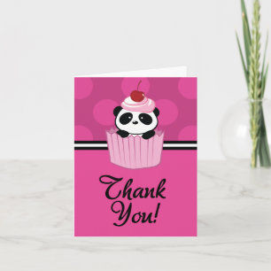 Cupcake Panda Carte de remerciements