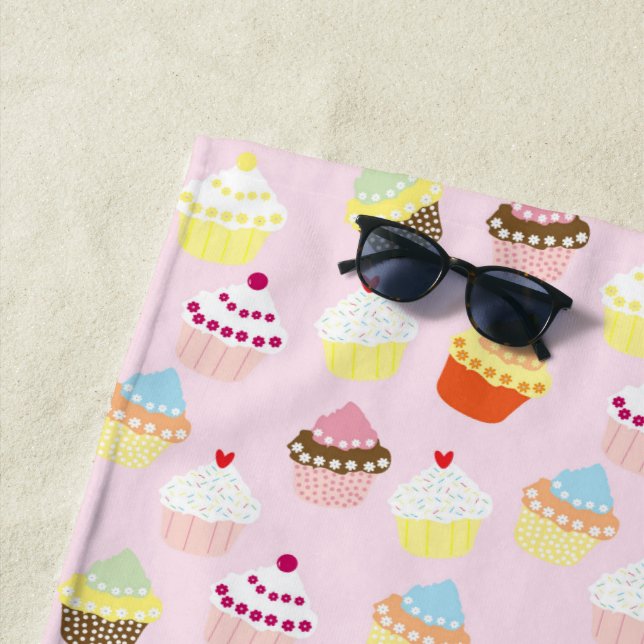 Cupcake Party Beach Handtuch (Beispiel)