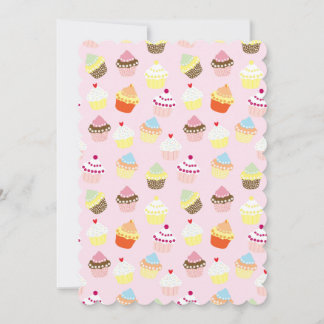 Cupcake Party Flat Grußkarte Einladung