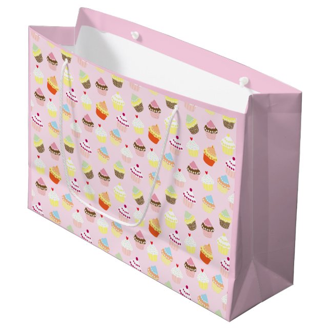 Cupcake Party Geschenktaschen Große Geschenktüte (Vorderseite Schrägansicht)