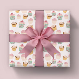 Cupcake Pattern Geschenkpapier Set
