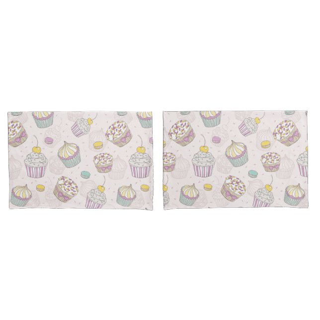 Cupcake Pattern Kissenbezug (Vorderseite-Set)