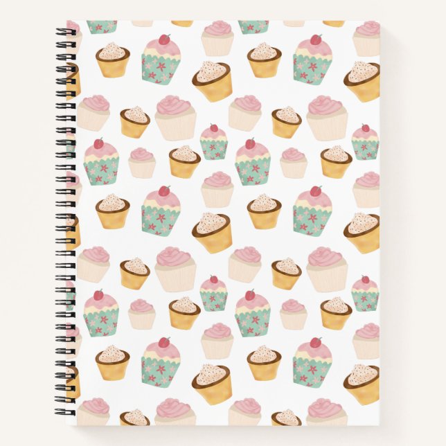 Cupcake Pattern Notizbuch (Vorderseite)