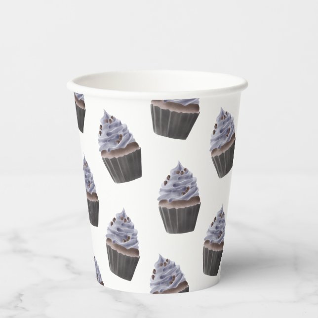Cupcake Pattern Pappbecher (Vorderseite)
