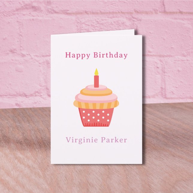 Cupcake Pink Geburtstagskarte Dankeskarte (Cupcake Pink Birthday Card )