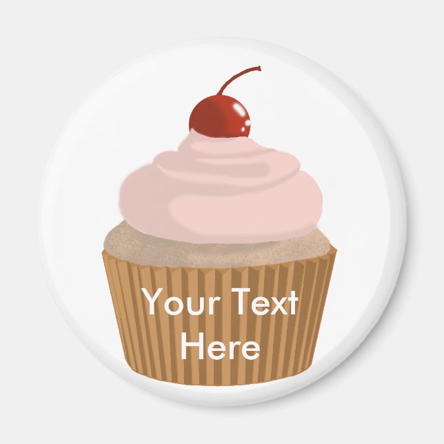 Cupcake-Pink und Brown Magnet (Vorne)