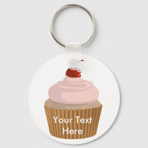 Cupcake-Pink und Brown Schlüsselanhänger