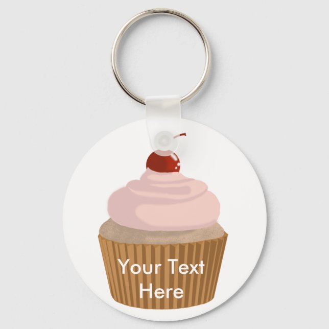 Cupcake-Pink und Brown Schlüsselanhänger (Vorderseite)