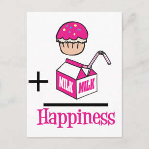 Cupcake Plus Milch Glück Postkarte