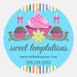 Cupcake Pops Keks Backwaren Box Siegel Runder Aufkleber