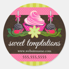 Cupcake Pops Keks Backwaren Box Siegel Runder Aufkleber
