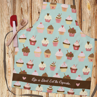 Cupcake Print Pattern auf hellblau Schürze
