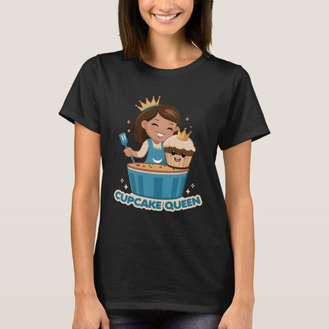 Cupcake Queen Backen Mama T-Shirt (Vorderseite)