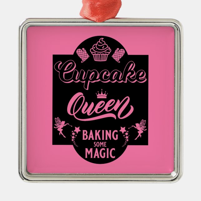 Cupcake Queen Ornament Aus Metall (Vorne)