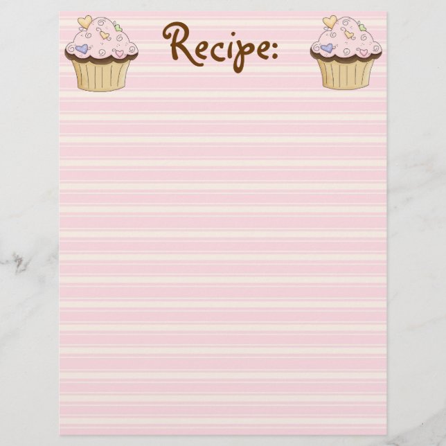 CupCake Rezept Papier (Vorderseite)