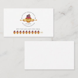 Cupcake Rolling Button Baker Loyalty Card Wasserfa Treuekarte