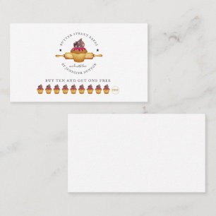 Cupcake Rolling Button Baker Loyalty Card Wasserfa Treuekarte