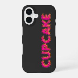 Cupcake Rosa Text Custom Schwarz iPhone 16 Hülle
