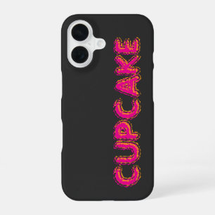 Cupcake Rosa Text Custom Schwarz iPhone 16 Hülle